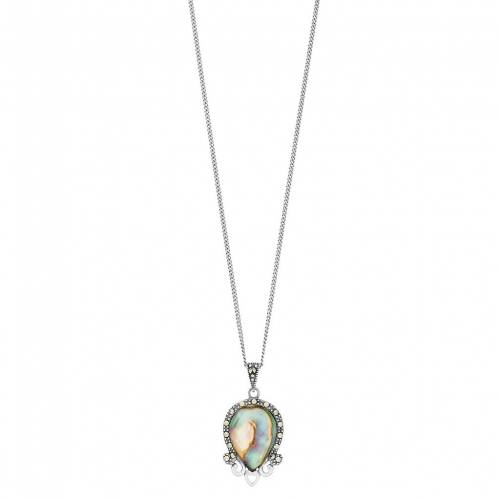 銀色 シルバー ネックレス & 【 TORI HILL STERLING SILVER ABALONE MARCASITE PENDANT NECKLACE / 】 ジュエリー アクセサリー レディースジュエリー ペンダント