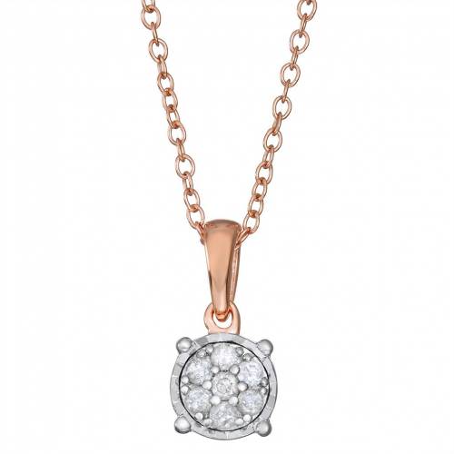 ゴールド 銀色 シルバー ダイヤモンド ネックレス T.W. 【 UNBRANDED GOLD OVER STERLING SILVER 1/10 CARAT DIAMOND CLUSTER PENDANT NECKLACE / 】 ジュエリー アクセサリー レディースジュエリー ペンダント