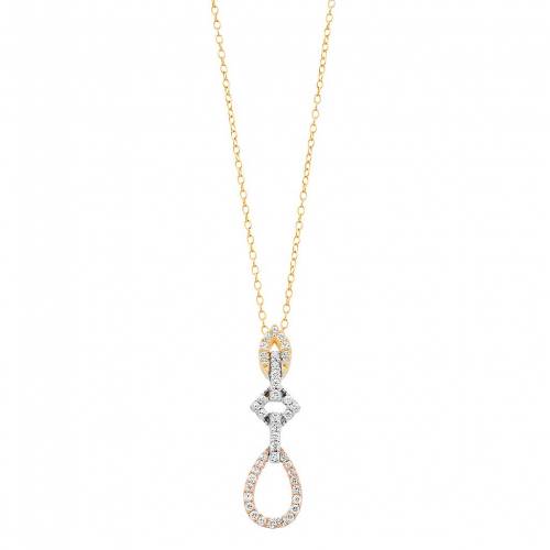 銀色 シルバー 白色 ホワイト ネックレス 【 UNBRANDED TRI-TONE STERLING SILVER LAB-CREATED WHITE SAPPHIRE DROP PENDANT NECKLACE / TRI TONE 】 ジュエリー アクセサリー レディースジュエリー ペンダント