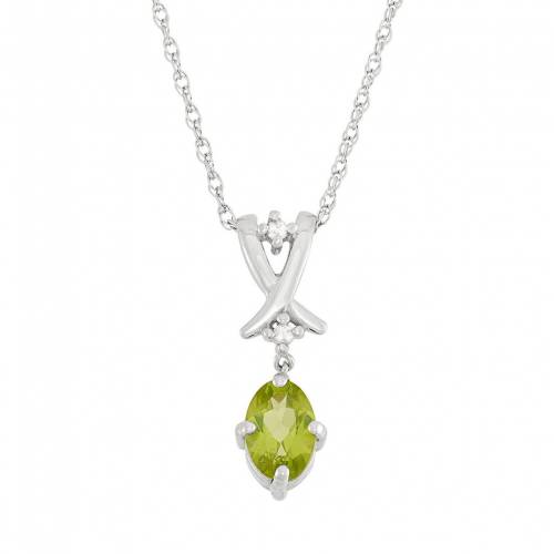 ダイヤモンド 銀色 シルバー ネックレス 緑 グリーン & 【 JEWELEXCESS PERIDOT DIAMOND ACCENT STERLING SILVER PENDANT NECKLACE / GREEN 】 ジュエリー アクセサリー レディースジュエリー ペンダント｜スニケス
