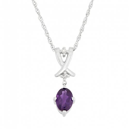 ダイヤモンド 銀色 シルバー ネックレス 紫 パープル & 【 JEWELEXCESS AMETHYST DIAMOND ACCENT STERLING SILVER PENDANT NECKLACE / PURPLE 】 ジュエリー アクセサリー レディースジュエリー ペンダント|スニケス