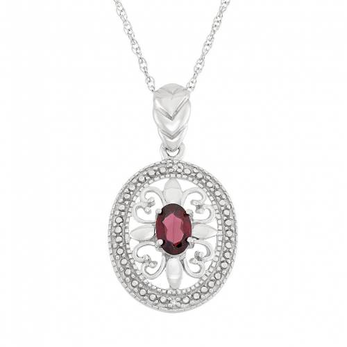 ダイヤモンド 銀色 シルバー ネックレス 赤 レッド & 【 JEWELEXCESS GARNET DIAMOND ACCENT STERLING SILVER PENDANT NECKLACE / RED 】 ジュエリー アクセサリー レディースジュエリー ペンダント｜スニケス