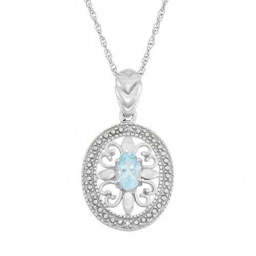 スカイ 青色 ブルー ダイヤモンド 銀色 シルバー ネックレス & 【 JEWELEXCESS SKY BLUE TOPAZ DIAMOND ACCENT STERLING SILVER PENDANT NECKLACE / 】 ジュエリー アクセサリー レディースジュエリー ペンダント