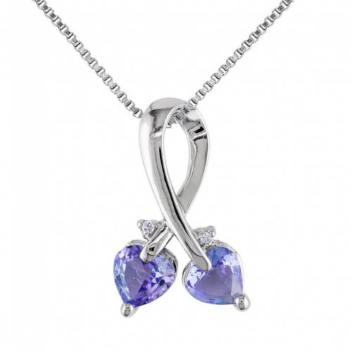 ダイヤモンド 銀色 シルバー ネックレス 紫 パープル & 【 UNBRANDED STELLA GRACE TANZANITE DIAMOND ACCENT STERLING SILVER PENDANT NECKLACE / PURPLE 】 ジュエリー アクセサリー レディースジュエリー ペンダント｜スニケス