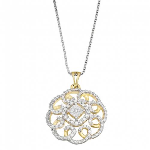 ゴールド 銀色 シルバー ダイヤモンド ネックレス T.W. 【 UNBRANDED GOLD TONE STERLING SILVER 1/3 CARAT DIAMOND CIRCLE PENDANT NECKLACE / GOLD TONE 】 ジュエリー アクセサリー レディースジュエリー ペンダント|スニケス