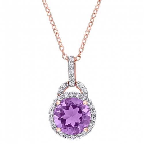 ローズ ゴールド 銀色 シルバー 白色 ホワイト ネックレス & 【 STELLA GRACE 18K ROSE GOLD OVER SILVER AMETHYST WHITE TOPAZ DROP PENDANT NECKLACE / ROSE TONE 】 ジュエリー アクセサリー レディースジュエリー ペン