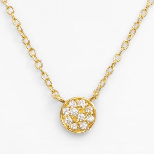 ゴールド 銀色 シルバー ネックレス 白色 ホワイト 【 SOPHIE MILLER 14K GOLD OVER SILVER CUBIC ZIRCONIA DISC LINK NECKLACE / WHITE 】 ジュエリー アクセサリー レディースジュエリー ペンダント