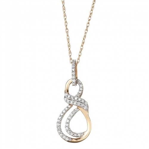 ゴールド ダイヤモンド T.W. 【 UNBRANDED 10K GOLD 1/5 CARAT DIAMOND INFINITY PENDANT / 10K GOLD 】 ジュエリー アクセサリー レディースジュエリー ネックレス ペンダント