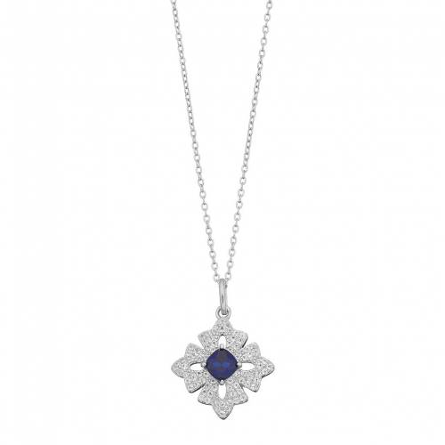 銀色 シルバー 白色 ホワイト ネックレス & 【 GEMMINDED STERLING SILVER LAB-CREATED SAPPHIRE WHITE TOPAZ CROSS PENDANT NECKLACE / 】 ジュエリー アクセサリー レディースジュエリー ペンダント