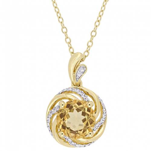 ゴールド 銀色 シルバー ダイヤモンド & 【 STELLA GRACE 18K GOLD OVER SILVER CITRINE DIAMOND ACCENT PENDANT / GOLD TONE 】 ジュエリー アクセサリー レディースジュエリー ネックレス ペンダント