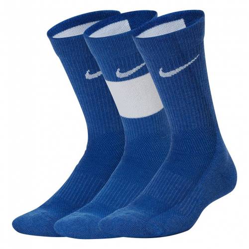 ナイキ Nike Blue 3個入 エリート バスケットボール クルー Basketball 靴下 4 青色 ブルー Nike S 4 3pack Elite Basketball Crew Socks Blue キッズ ベビー マタニティ 下 スニケスナイキ カジュアル ファッション