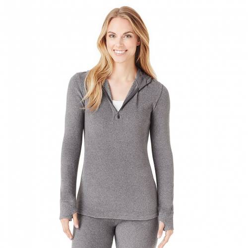 独創的 Cuddl Duds フリース ハーフ フーディー パーカー チャコール ヘザー ジップフーディー Heather Cuddl Duds Fleece Wear Half Charcoal レディースファッション トップス スウェット トレーナー 激安の Opk Rks Org