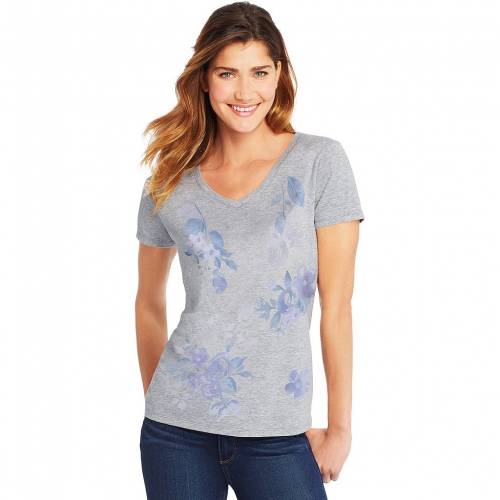 超人気 ヘインズ Hanes グラフィック Tシャツ 銀色 スチール Hanes Graphic Tee Placed Floral Steel レディースファッション トップス Tシャツ カットソー 新品 Belladentestetic Com