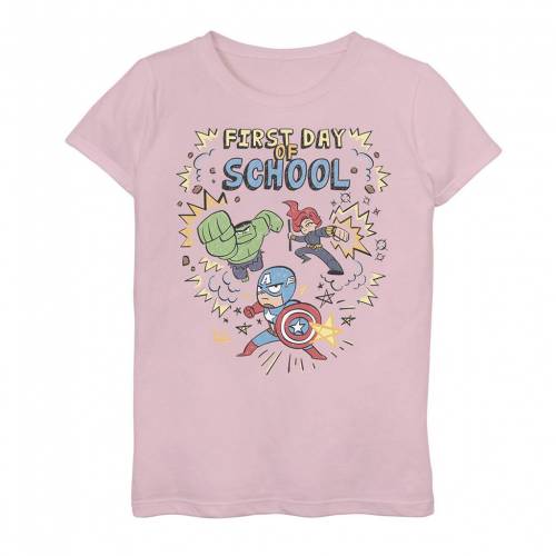 正規品 Licensed Character キャラクター Tシャツ ピンク Pink Licensed Character Marvel Avengers Simple Doodle First Day Of School Tee キッズ ベビー マタニティ トップス Tシャツw オープニング大放出セール Formebikes Co Uk