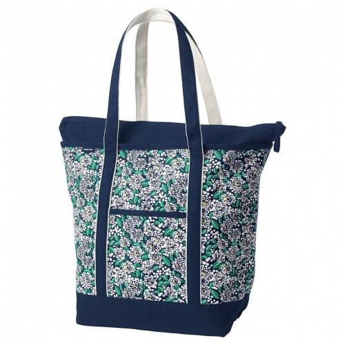 ネイビー レディースバッグ Lands その他 End バッグ Zip 紺色 Lands Top バッグ End Bag Canvas Tote Navy Dotted Floral バッグ スニケスファッションブランド カジュアル ファッション アクセサリー