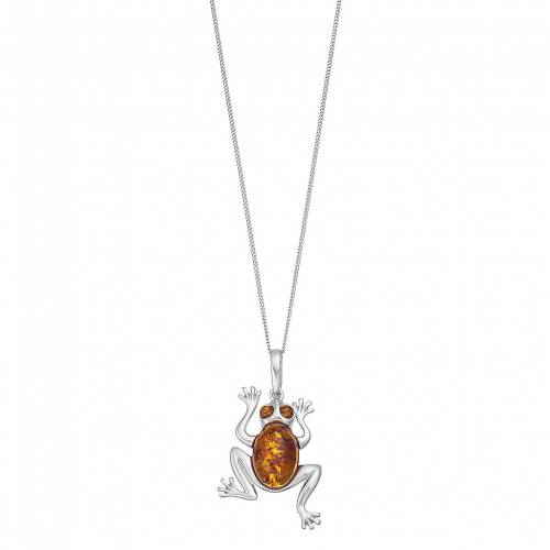 銀色 シルバー ネックレス 【 UNBRANDED STERLING SILVER AMBER FROG PENDANT NECKLACE / 】 ジュエリー アクセサリー レディースジュエリー ペンダント|スニケス