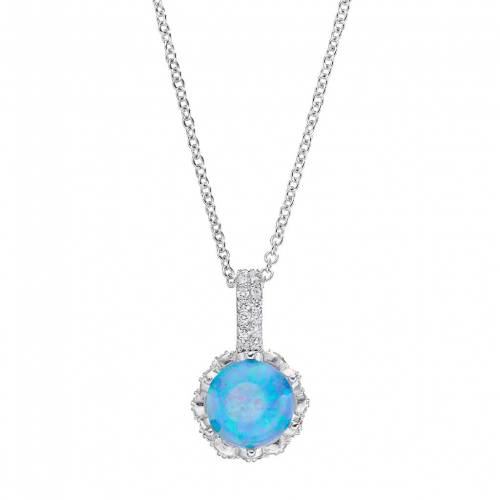 銀色 シルバー & 【 RADIANT GEM SOPHIE MILLER STERLING SILVER LAB-CREATED OPAL CUBIC ZIRCONIA PENDANT / 】 ジュエリー アクセサリー レディースジュエリー ネックレス ペンダント