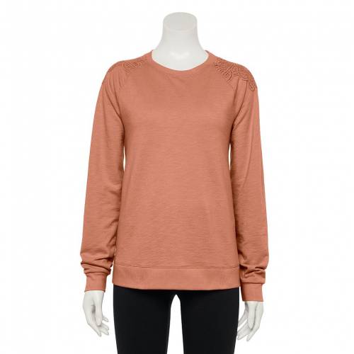 安いそれに目立つ Sonoma Goods For Life スウェットシャツ トレーナー 茶色 ブラウン Sonoma Goods For Life Everyday Sweatshirt Brown Crochet インナー 下着 ナイトウエア レディースw 爆売り Www Nripost Com