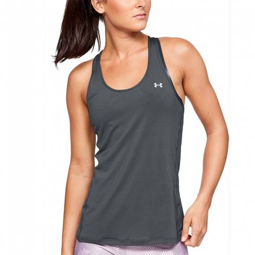 年最新海外 アンダーアーマー Under Armour タンクトップ 灰色 グレー グレイ Gray Under Armour Heatgear Racerback Tank Pitch レディースファッション トップス タンクトップ 人気満点 Www Eh Net Sa