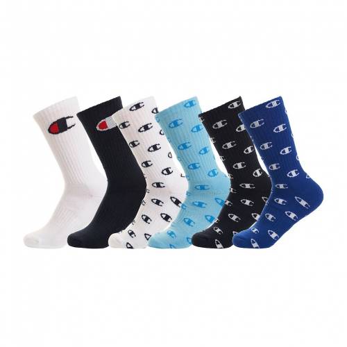 チャンピオン Champion チャンピオン クルー 靴下 C Champion 6pack All Over Crew Socks Surf The Web キッズ ベビー マタニティ 下 ファッションブランド カジュアル ファッション Clickcease Com