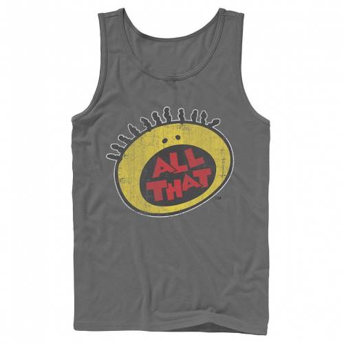 大勧め Nickelodeon クラシック ビンテージ ヴィンテージ ロゴ グラフィック タンクトップ チャコール メンズ Vintage Nickelodeon All That Classic Face Logo Title Graphic Tank Charcoal トップス Ediors Com