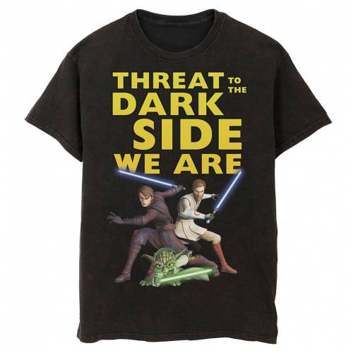 Licensed Character 性 Tティーシャツ 黒色 黒ん坊 チャンピヨンウォーズ メンズ Licensed Character Clone Wars Threat To The Dark Side We Are Tee Black モードブランド名 心安い ファッション Maxtrummer Edu Co