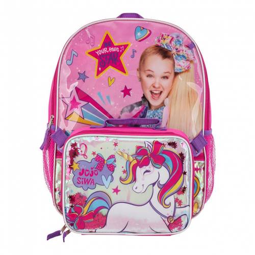 Licensed Character キャラクター 虹色 レインボー バックパック バッグ リュックサック ランチ ピンク ジュニア キッズ Pink Licensed Character Jojo Siwa Rainbow 5piece Backpack Lunch Bag Set Butlerchimneys Com