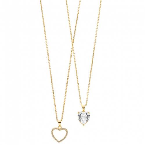 ネックレス 【 FAO SCHWARZ TWO TONE CRYSTAL HEART PENDANT NECKLACE SET / 】 ジュエリー アクセサリー レディースジュエリー ペンダント