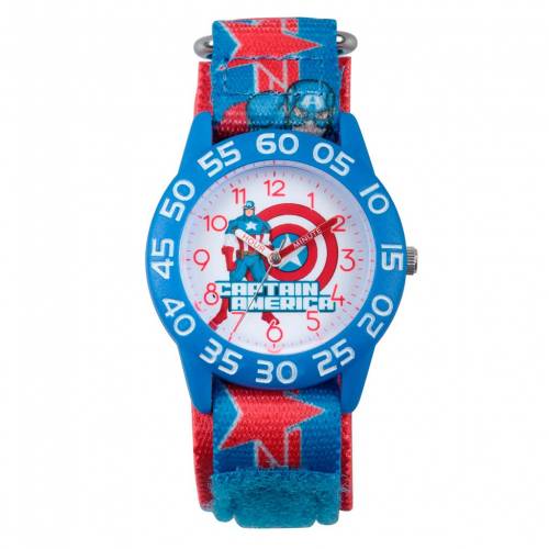 マーベル タイム ウォッチ 時計 青色 ブルー KIDS' 【 MARVEL AVENGERS CAPTAIN AMERICA SHIELD TIME TEACHER WATCH / BLUE 】 腕時計 キッズ 腕時計 ※入荷時に電池が切れの場合もありますので予めご了承くださ