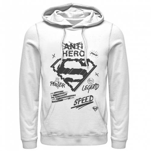 Licensed Character キャラクター ディーシー コミックス ロゴ フーディー パーカー 白色 ホワイト メンズ Dc Licensed Character Comics Superman Sketched Chest Logo Hoodie White Andapt Com