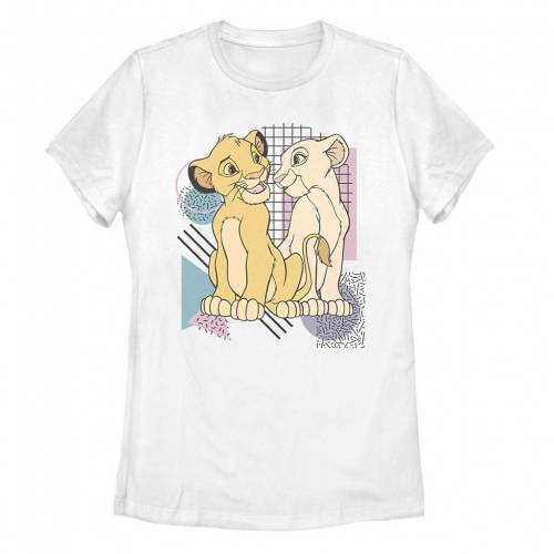【★百貨店SALE★6/11夜夜中2時迄】文字記号 プルオーバー 白いこと 白いこと 【 LICENSED CHARACTER LION KING SIMBA AND NALA RETRO GEOMETRIC TEE / WHITE 】 キッズ もの言う花 マタニティ トップス カットソー