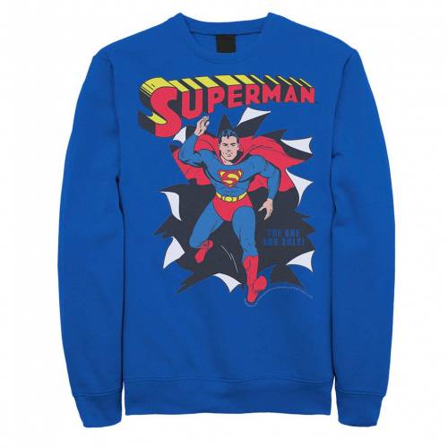 Licensed Character キャラクター ディーシー コミックス スウェットシャツ トレーナー メンズ Dc Licensed Character Comics Superman Through Wall Poster Sweatshirt Royal Redefiningrefuge Org