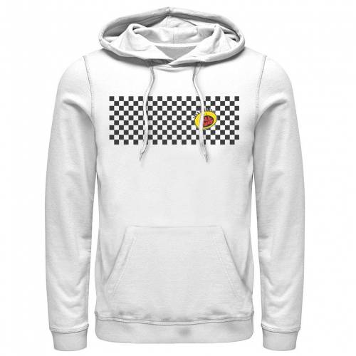 キャラクター ロゴ フーディー パーカー 白色 ホワイト 【 LICENSED CHARACTER NICKELODEON ALL THAT LEFT CHEST LOGO PANELED CHECKERS HOODIE / WHITE 】 メンズファッション トップス スウェット トレーナー