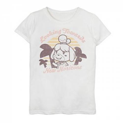 お歳暮 楽天市場 Licensed Character キャラクター グラフィック Tシャツ 白色 ホワイト Crossing Licensed Character Animal New Horizons Isabelle Sunset Graphic Tee White キッズ ベビー マタニティ トップス Tシャツ スニケス 超歓迎 Lexusoman Com