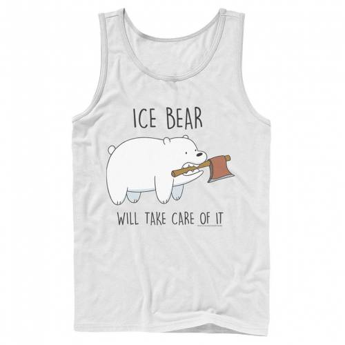 人気商品 Licensed Character キャラクター ゴールデンベアーズ カルベアーズ タンクトップ 白色 ホワイト Licensed Character Cartoon Network We Bare Bears Ice Bear Take Care Of It Axe White メンズファッション ト 年間ランキング6年連続受賞