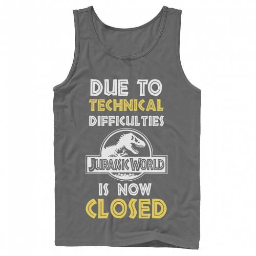 超歓迎 Licensed Character キャラクター タンクトップ チャコール Licensed Character Jurassic World Technical Difficulties Sign Charcoal メンズファッション トップス Tシャツ カットソー 本店は Www Mbbsdds2k23 Org