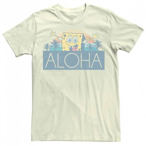 保存版 Licensed Character キャラクター スポンジボブ アロハ ビンテージ ヴィンテージ Tシャツ ナチュラル Vintage Licensed Character Nickelodeon Spongebob Squarepants Aloha Sunset Tee Natural メンズファッショ スニケス 即納 最大半額