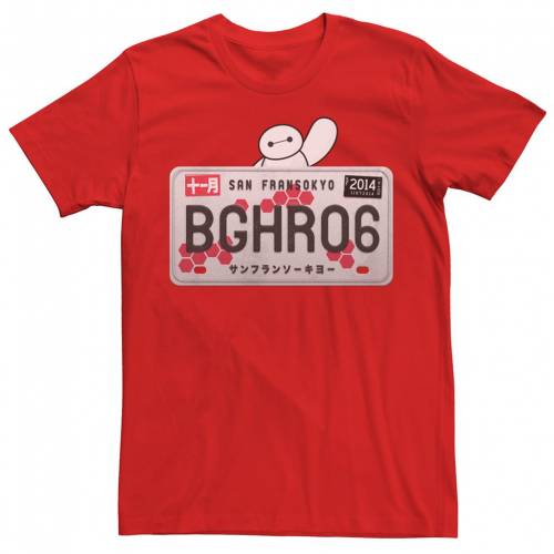 キャラクター Tシャツ 赤 レッド 【 LICENSED CHARACTER BIG HERO 6 SAN FRANSOKYO LICENSE PLATE TEE / RED 】 メンズファッション トップス カットソー｜スニケス