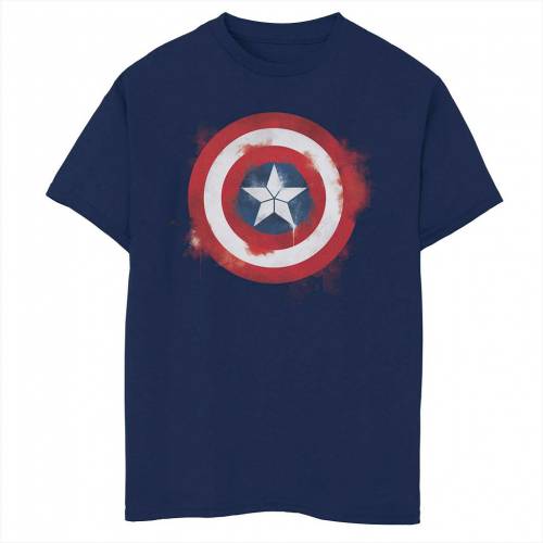 宅送 Licensed Character キャラクター ロゴ Tシャツ 紺色 ネイビー Marvel S Licensed Character Avengers Captain America Spray Logo Tee Navy キッズ ベビー マタニティ トップス Tシャツ 工場直送 Tulipsgroup Nl