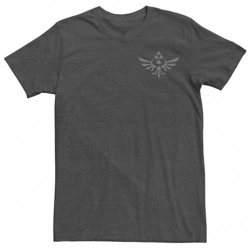 新品 Licensed Character キャラクター グラフィック Tシャツ チャコール ヘザー Heather Licensed Character Nintendo Zelda Hyrule Crest Triforce Faux Pocket Graphic Tee Charcoal メンズファッション トップス Tシャ スニケス トップ Allengine Cl