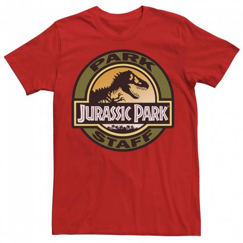 信頼 Licensed Character キャラクター パーク アイコン Tシャツ 赤 レッド Red Licensed Character Jurassic Park Staff Icon Trex Skeleton Tee メンズファッション トップス Tシャツ カットソー 注目の Peacewithoutborders Pk