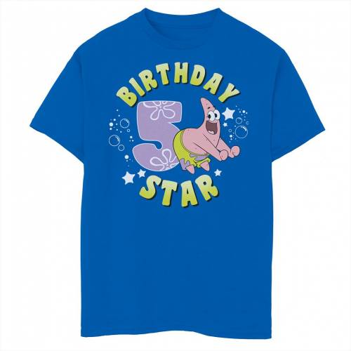楽天 Licensed Character キャラクター スポンジボブ スリーブ Tシャツ 半袖 Sleeve Licensed Character Spongebob Squarepants Patrick 5th Birthday Star Tee Royal キッズ ベビー マタニティ トップス Tシャツw 売り切れ必至 Gonzaga Mg Gov Br