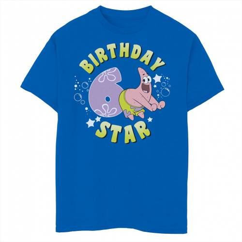 在庫有 楽天市場 Licensed Character キャラクター スポンジボブ スリーブ Tシャツ 半袖 Sleeve Licensed Character Spongebob Squarepants Patrick 6th Birthday Star Tee Royal キッズ ベビー マタニティ トップス Tシャツ スニケス 日本製 Lexusoman Com