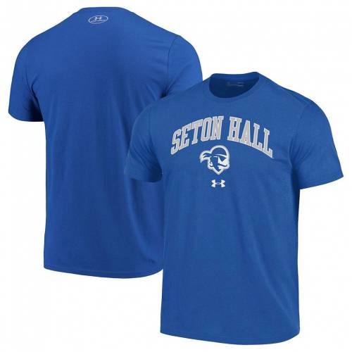 最安値に挑戦 アンダーアーマー Under Armour 海賊団 パフォーマンス Tシャツ 青色 ブルー アンダーアーマー Royal Seton Hall Pirates Arched Performance Cotton Tshirt Shu Blue メンズファッション トップス Tシャツ 送料無料 Flamespabali Com