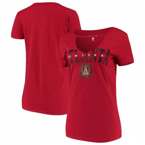 正規品販売 Era New ニューエラ エラ カットソー Tシャツ トップス レディースファッション Atu Tshirt Vneck Athletic By Ocean 5th Red ニューエラ Tシャツ Vネック ユナイテッド アトランタ レッド 赤 Kkoh111 6166
