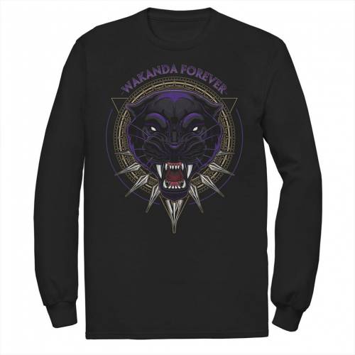 マーベル 黒色 ブラック スリーブ グラフィック Tシャツ 長袖 【 MARVEL BLACK PANTHER WAKANDA FOREVER CIRCLE LONG SLEEVE GRAPHIC TEE / 】 メンズファッション トップス カットソー|スニケス