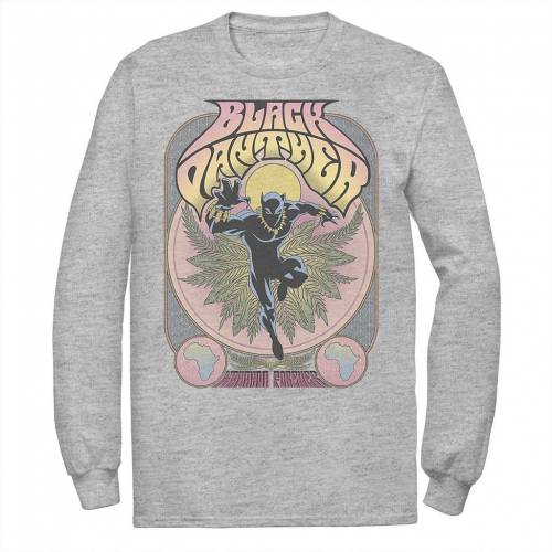 マーベル 黒色 ブラック ビンテージ ヴィンテージ スリーブ グラフィック Tシャツ ヘザー 70'S 長袖 【 MARVEL BLACK PANTHER VINTAGE POSTER STYLE LONG SLEEVE GRAPHIC TEE / ATHLETIC HEATHER 】 メンズファッション|スニケス