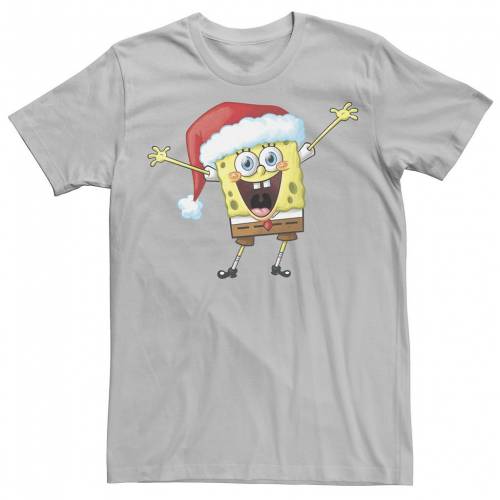 超特価激安 Licensed Character キャラクター スポンジボブ Tシャツ 銀色 シルバー Silver Licensed Character Spongebob Squarepants One Happy Sponge Holiday Tee メンズファッション トップス Tシャツ カットソー スニケス 爆売り Teutonia