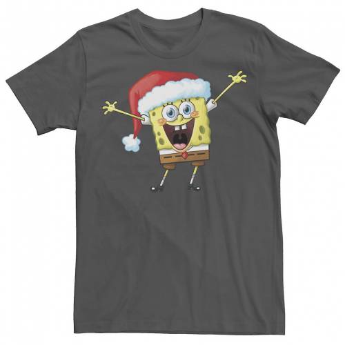 超美品 Licensed Character キャラクター スポンジボブ Tシャツ チャコール Licensed Character Spongebob Squarepants One Happy Sponge Holiday Tee Charcoal メンズファッション トップス Tシャツ カットソー スニケス 限定製作 Zenithaccom Co Uk