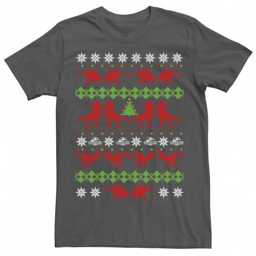 特売 Licensed Character キャラクター トレーナー Tシャツ チャコール Licensed Character Jurassic World Dino Ugly Holiday Sweater Tee Charcoal メンズファッション トップス Tシャツ カットソー 宅送 Bigcreekpeopleinaction Org